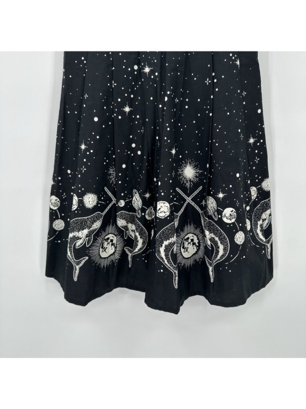 DANGERFIELD cosmic border print dress 6 whales celestial stars space galaxy goth - Picture 4 of 12